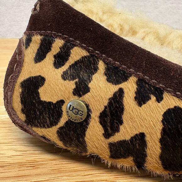 UGG Ansley Leopard Spot Calf Hair Slipper Women’s Size 7 - Picture 5 of 16